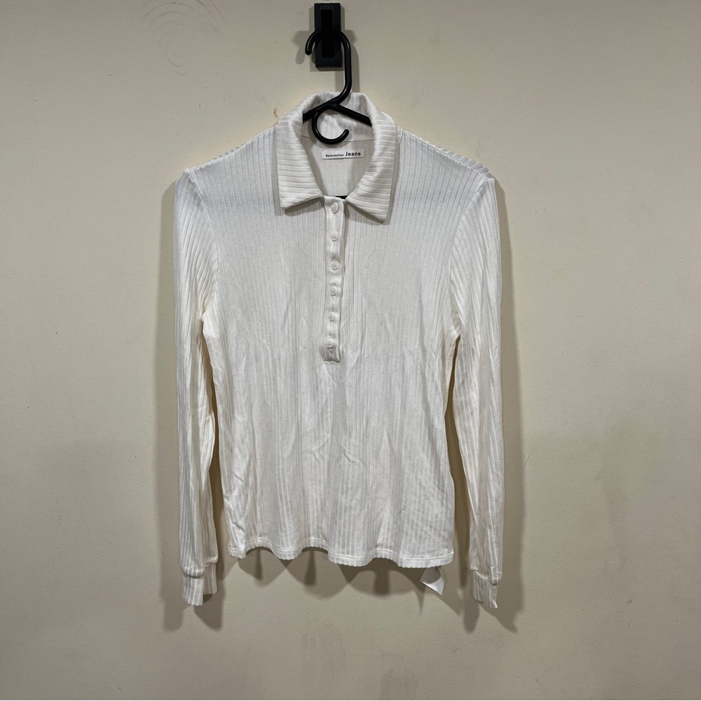 Reformation Laurie Button-up Shirt - Cream size small EUC